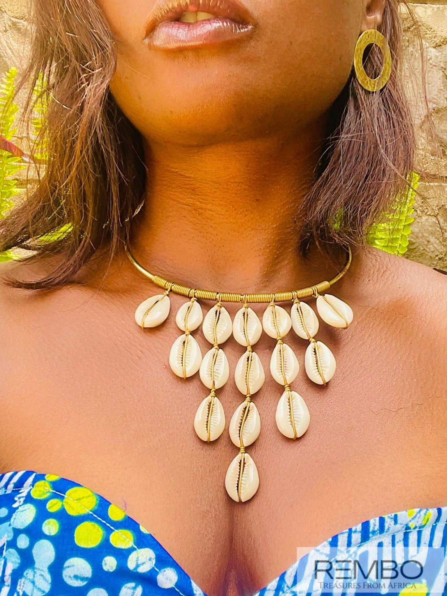 Kauri Royal - Collier Coquillage en Laiton Doré Artisanale du Kenya - REMBO