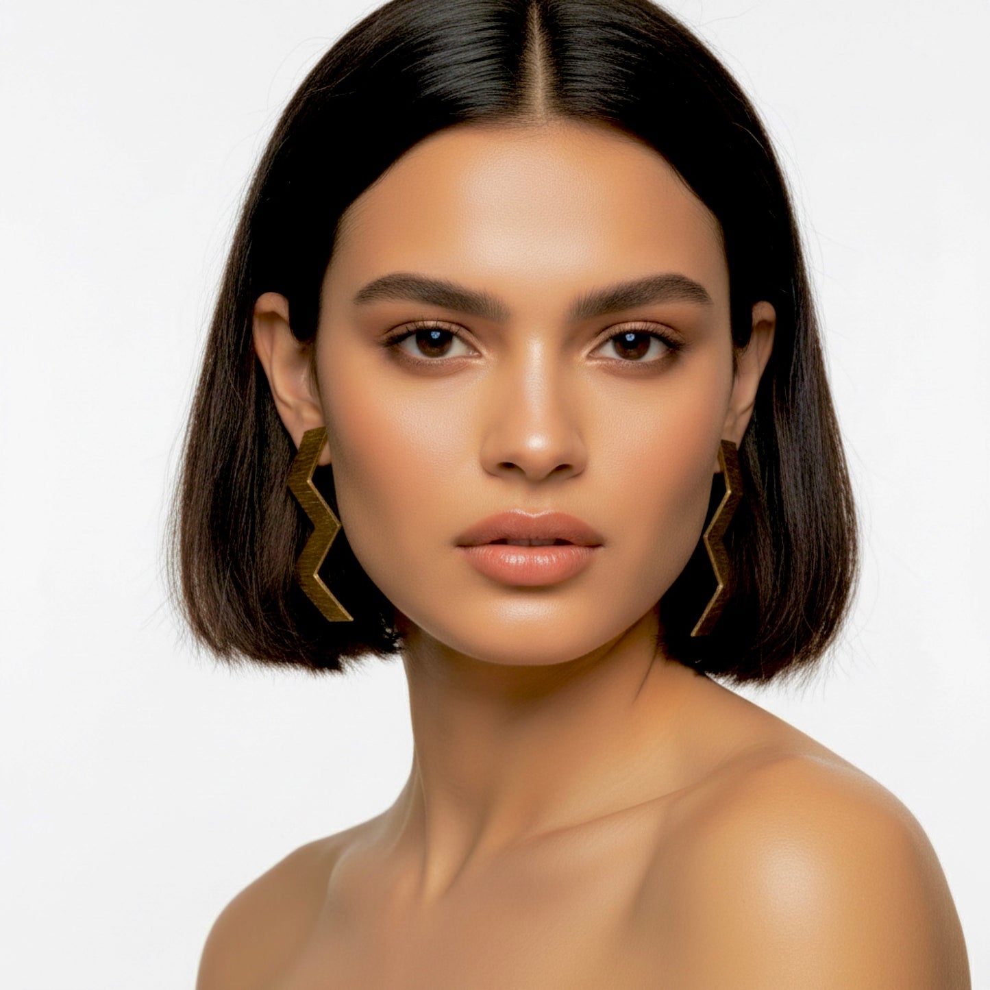 Boucles d’oreilles ZURI - Bijoux artisanaux femme – Laiton doré fait main