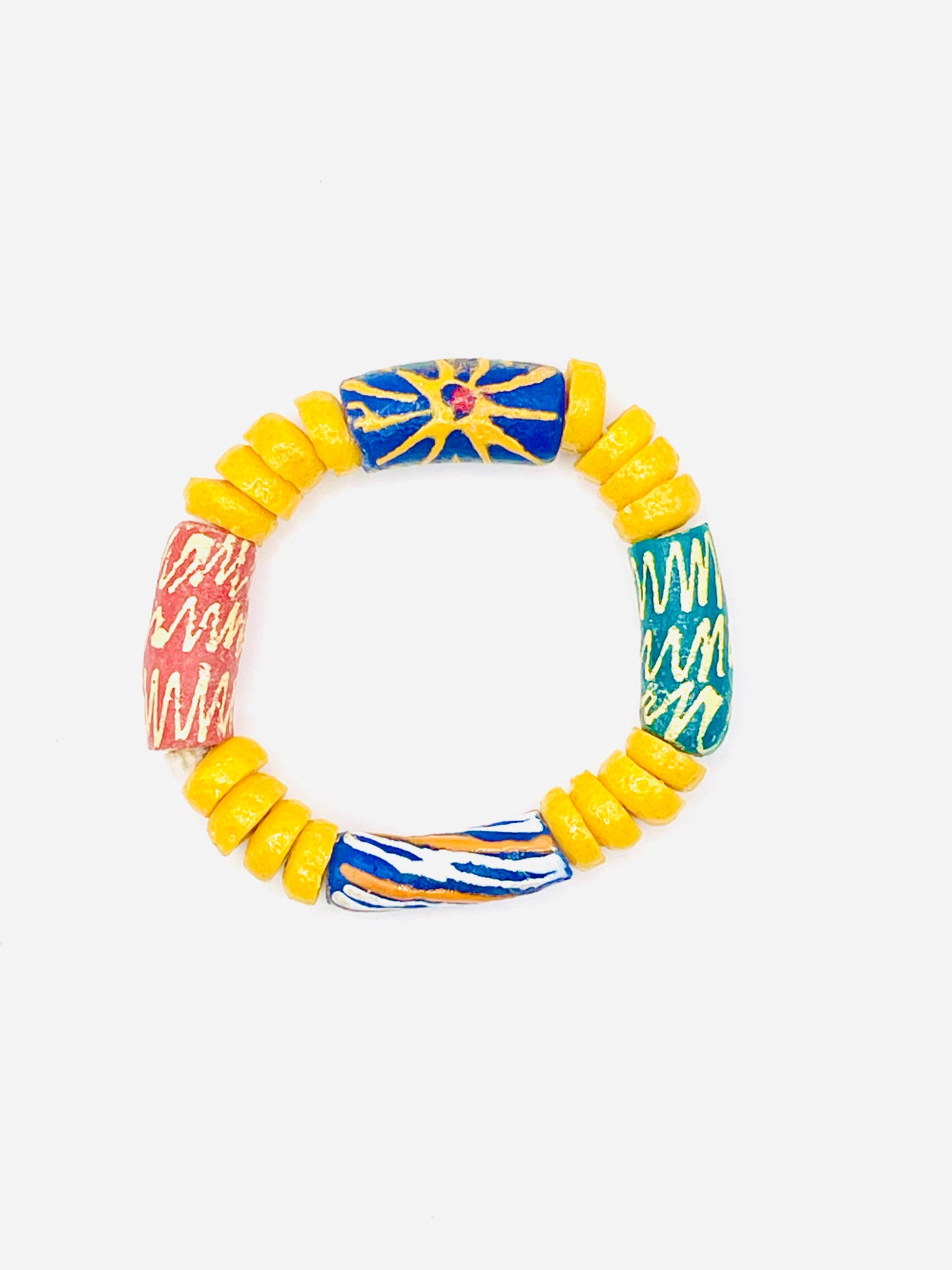 Bracelet - Éclat de Verre Krobo - Adinkra