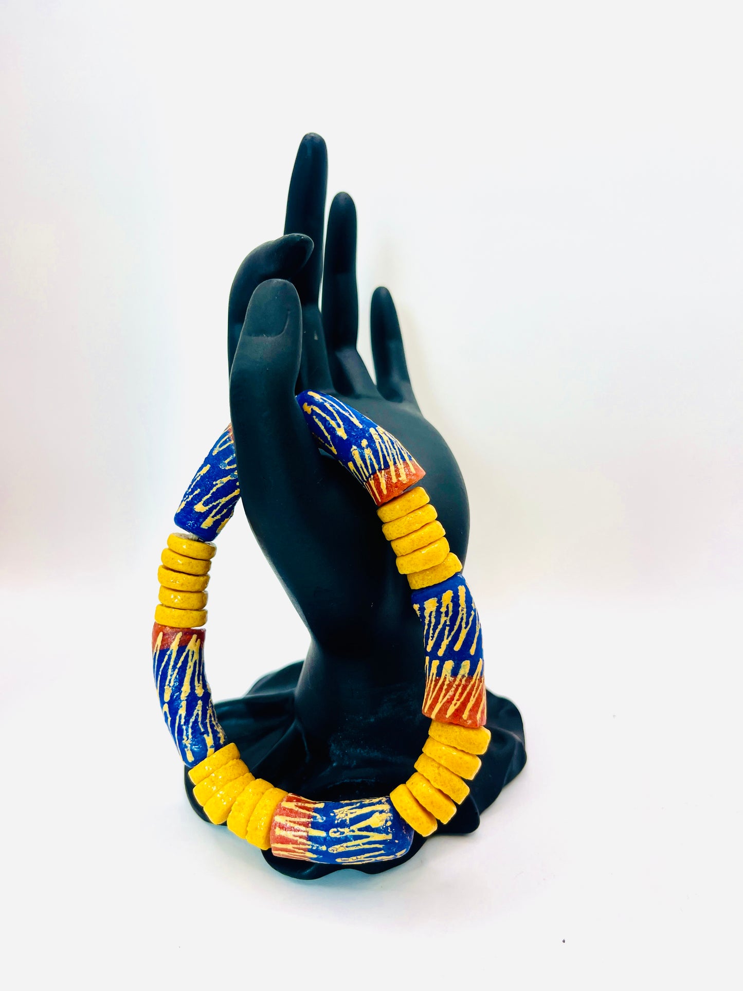 Parure Bracelet et Collier - Éclat de Verre Krobo - Fiɛfiɛ