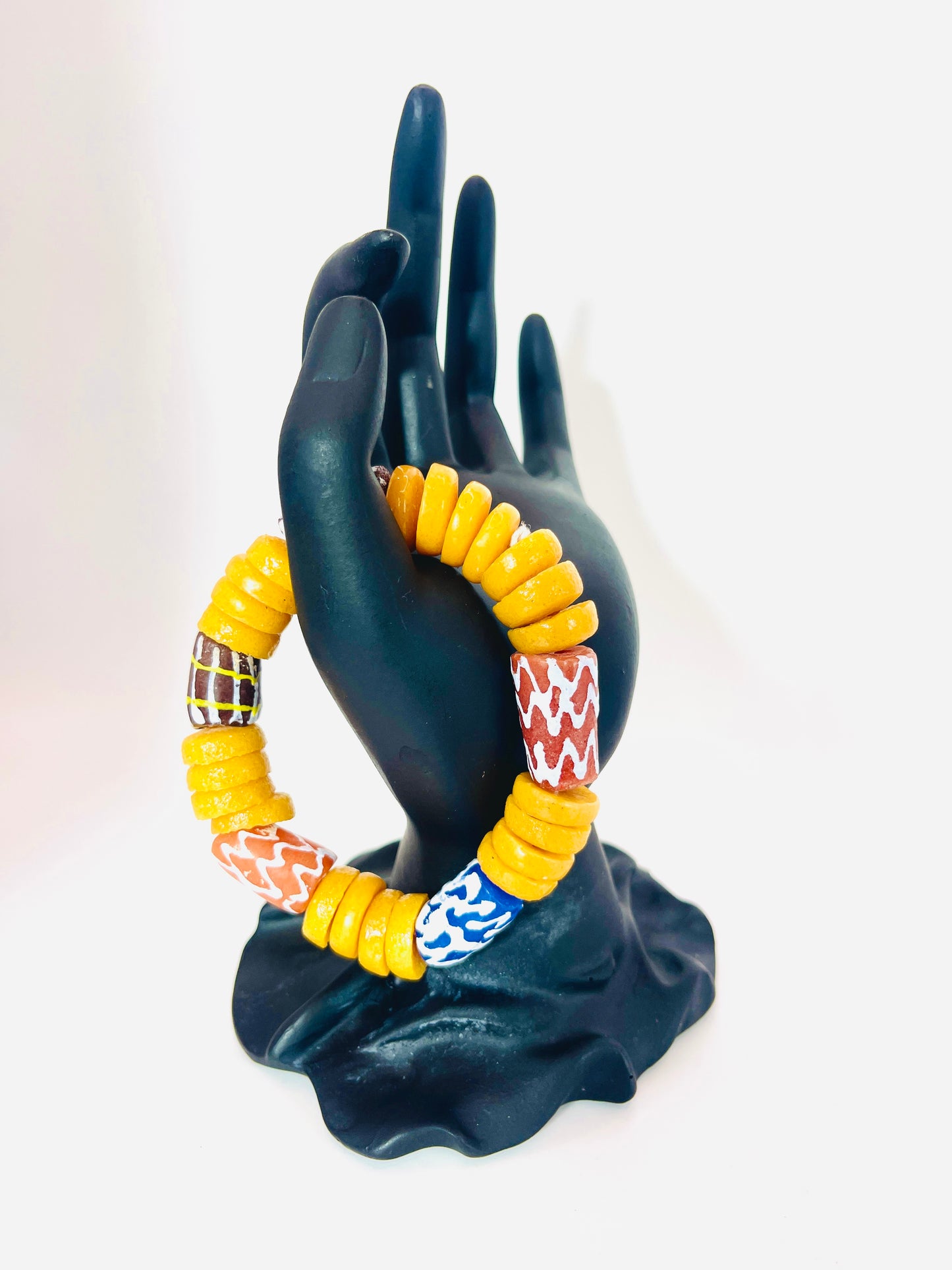 Parure Bracelet et Collier - Éclat de Verre Krobo - Nhyira