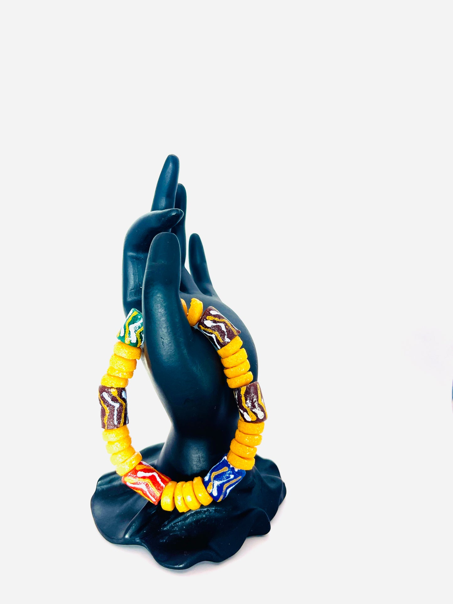 Parure Bracelet et Collier - Éclat de Verre Krobo - Nyame Nti