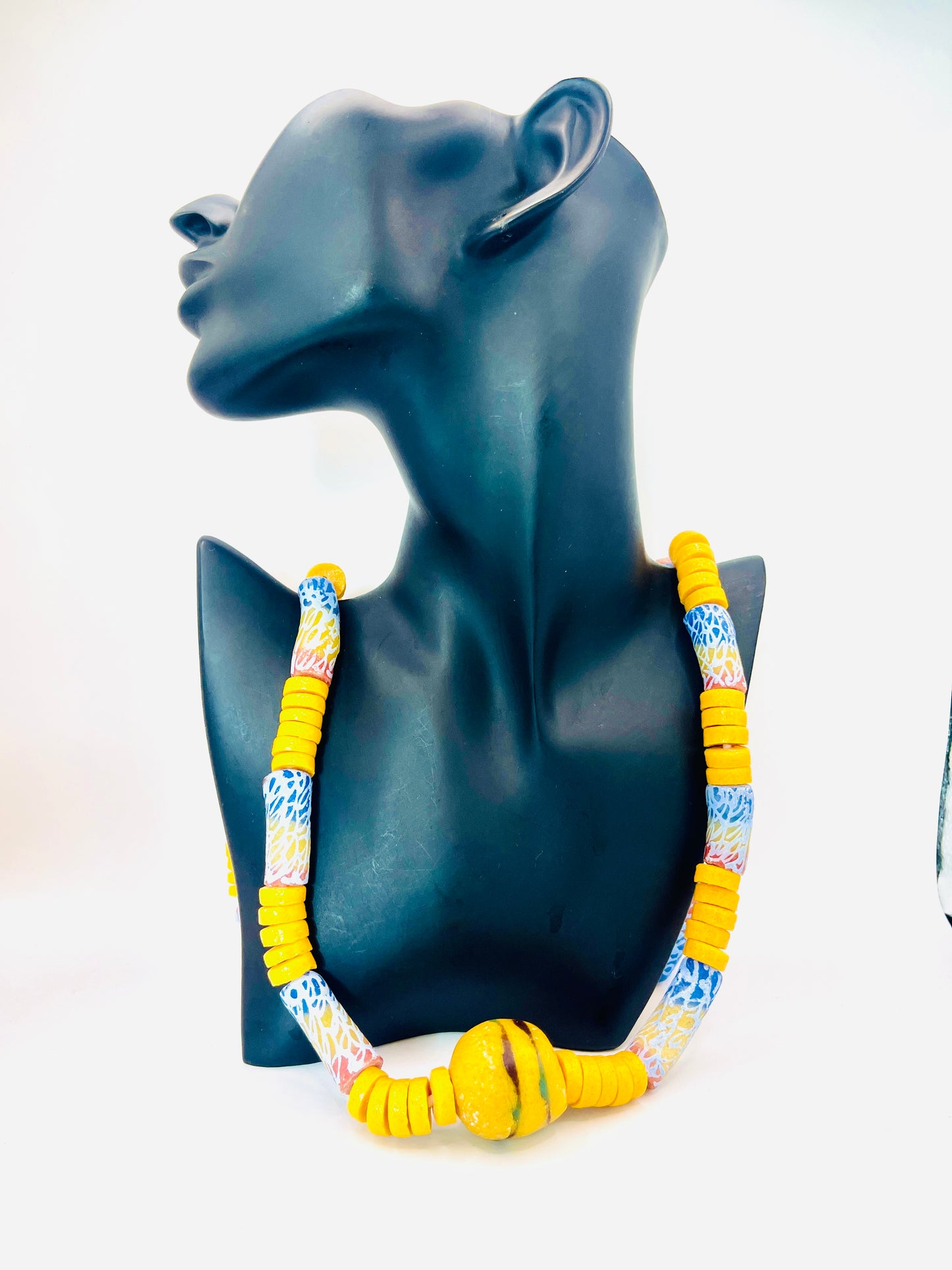 Parure Bracelet et Collier - Éclat de Verre Krobo - Dzifa