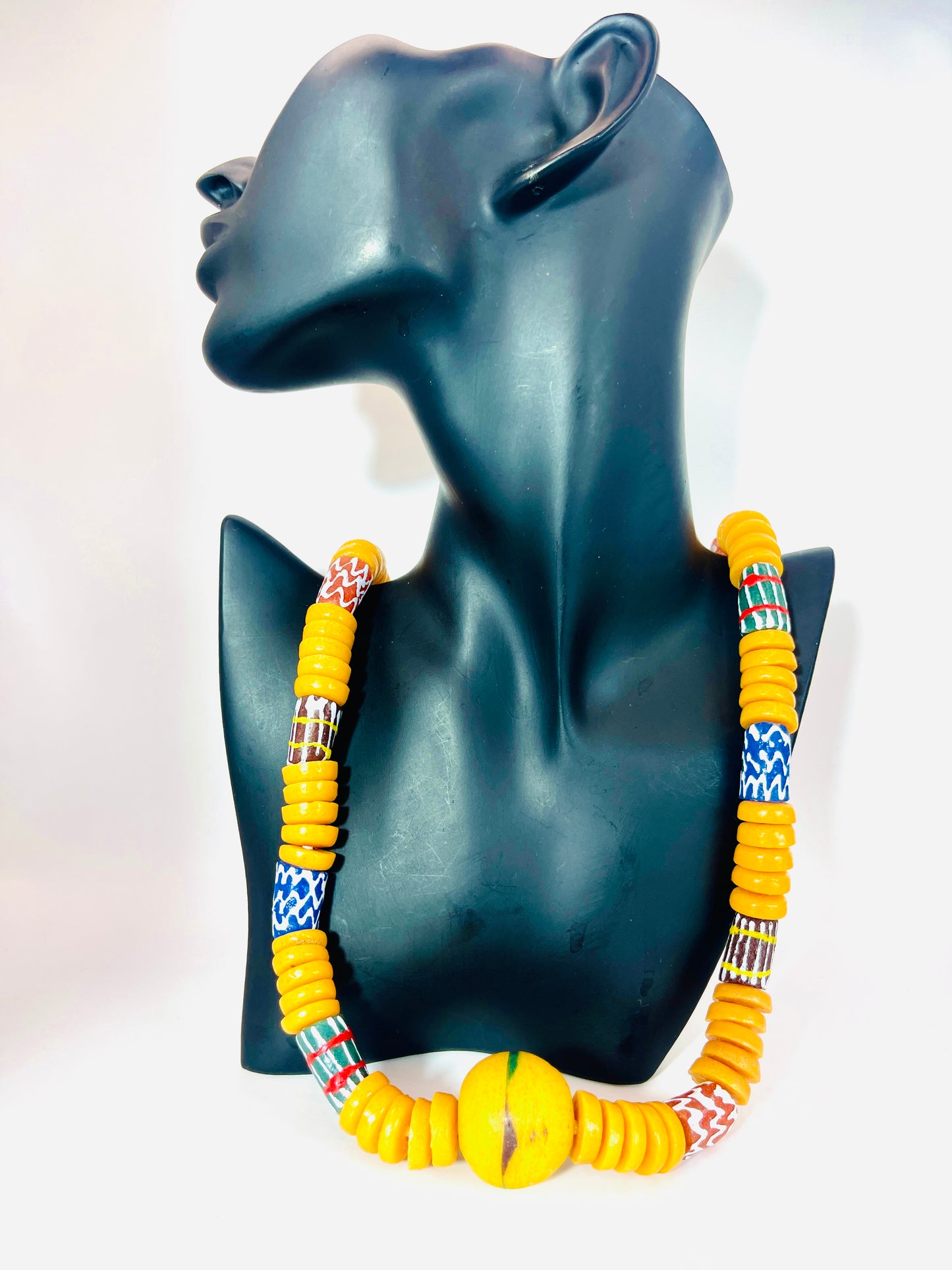 Parure Bracelet et Collier - Éclat de Verre Krobo - Nhyira