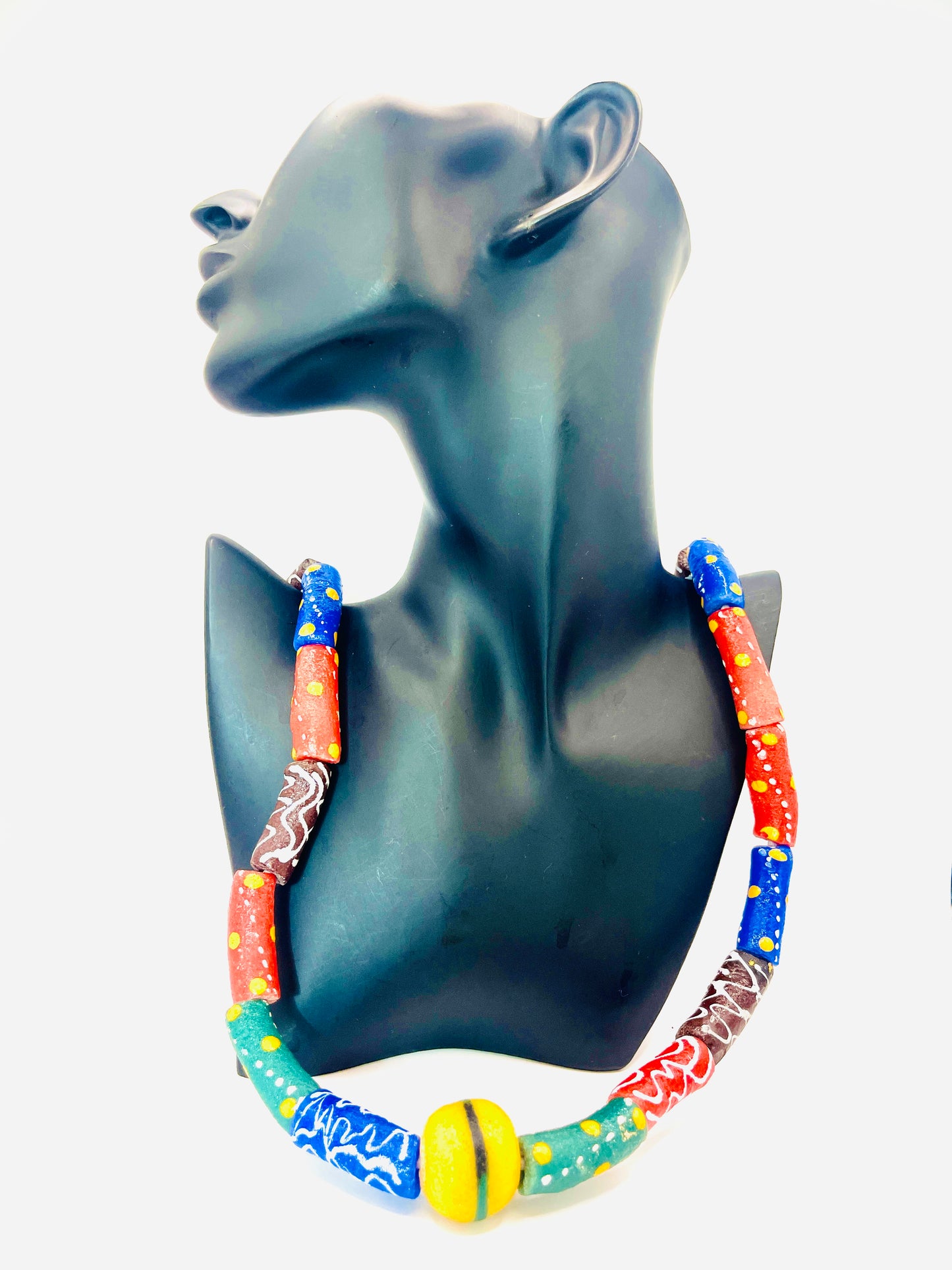 Parure Bracelet et Collier - Éclat de Verre Krobo - Nyame Nti