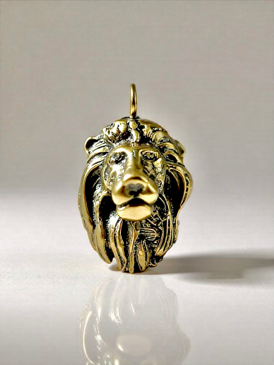 Pendentif Léo — Tête de Lion en bronze doré