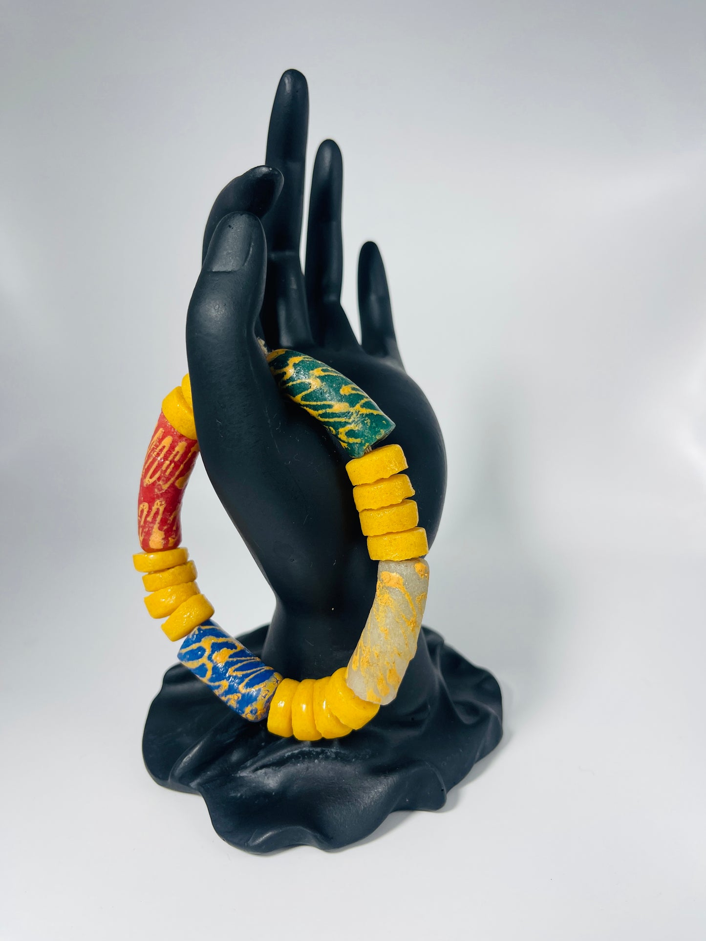 Parure Bracelet et Collier - Éclat de Verre Krobo - Nyornè Fie