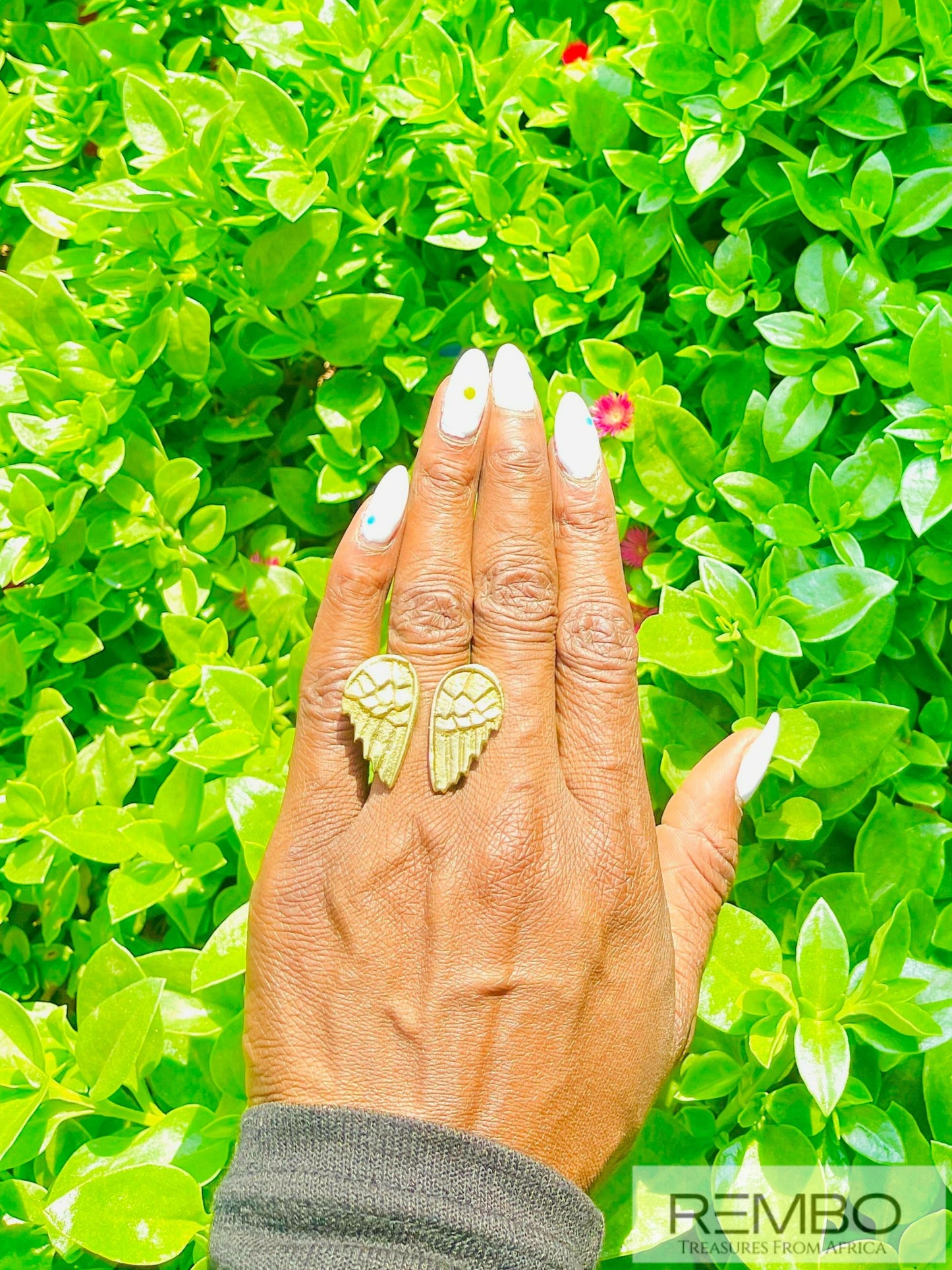 Ailes d'Or - Bague Aile en Laiton Doré Artisanale du Kenya