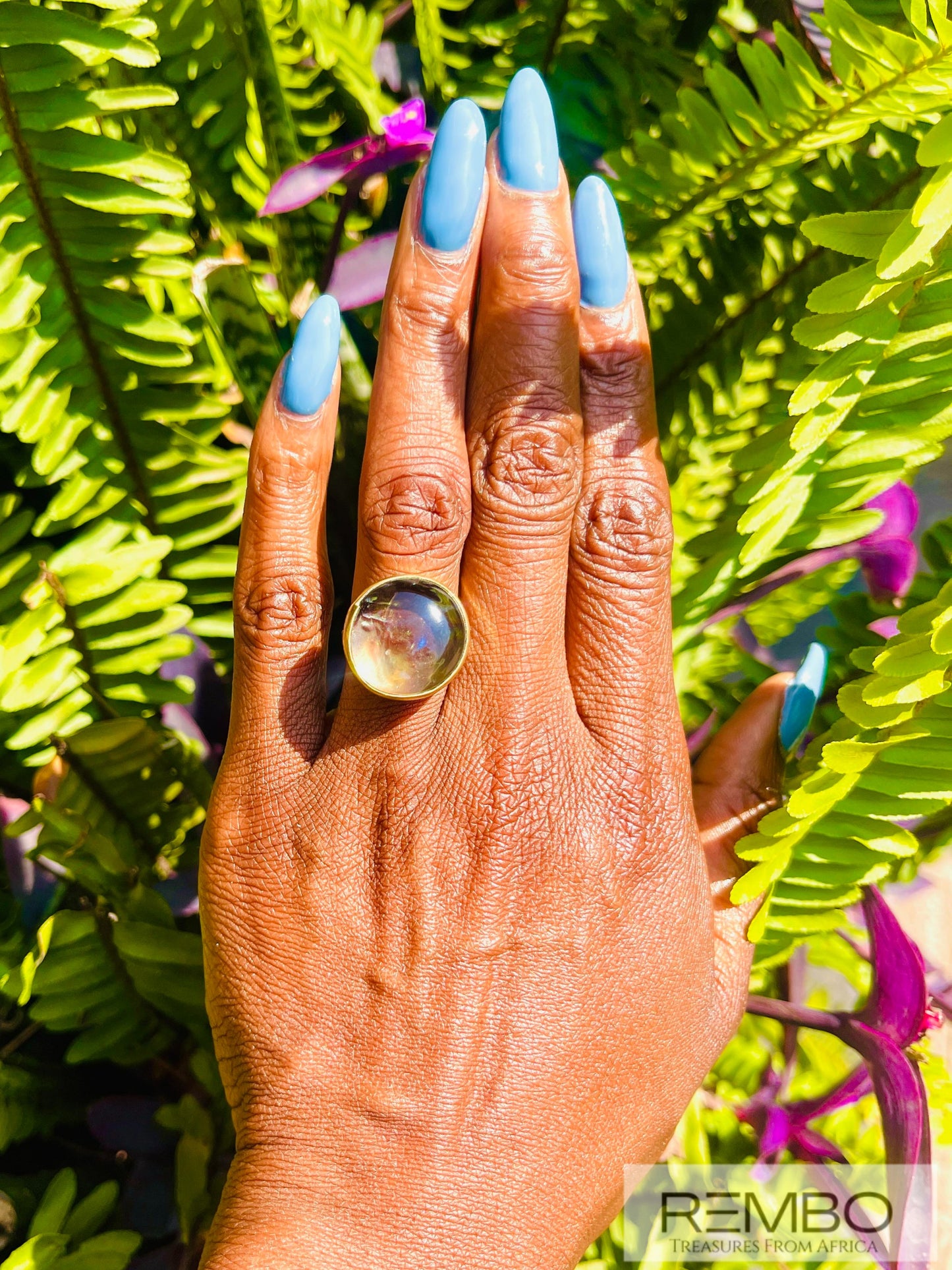 Nalot  - Bague en Verre et Laiton Kenyane Nalot