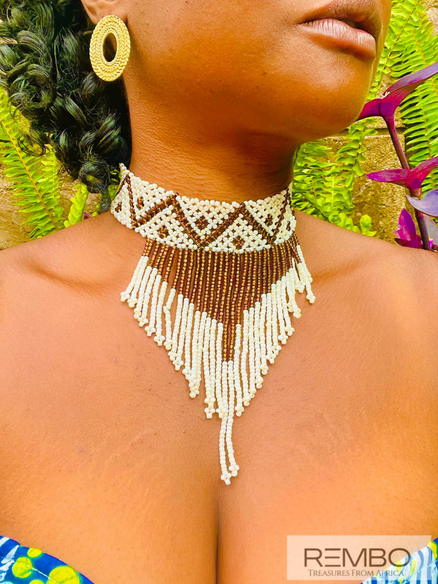Olakira -Collier en Perles Maasai Ras du Cou Olakira