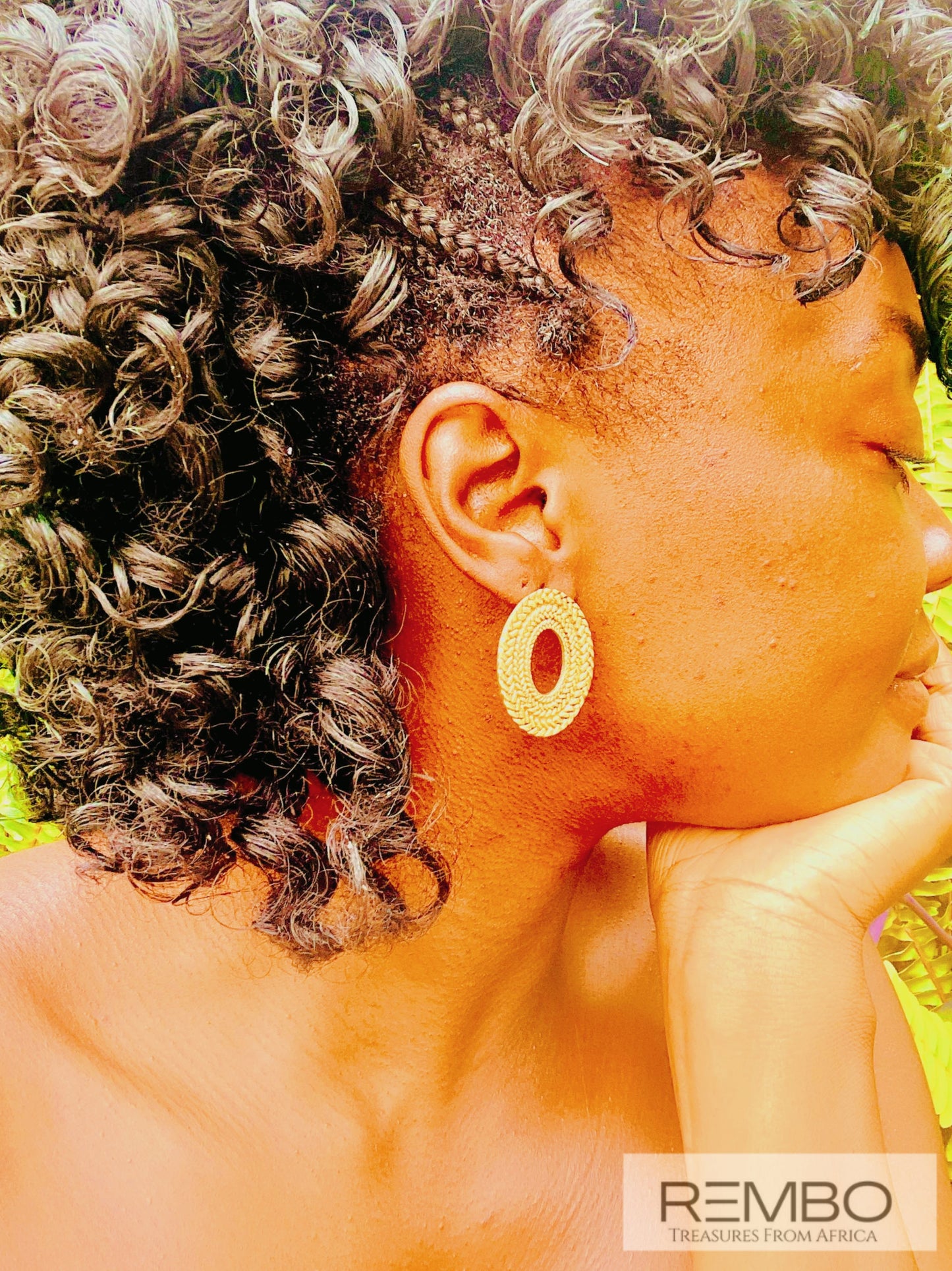 Boucles d'Oreilles Prestige - Boucles d'Oreilles en Laiton Antiallergique avec Motif Tressé