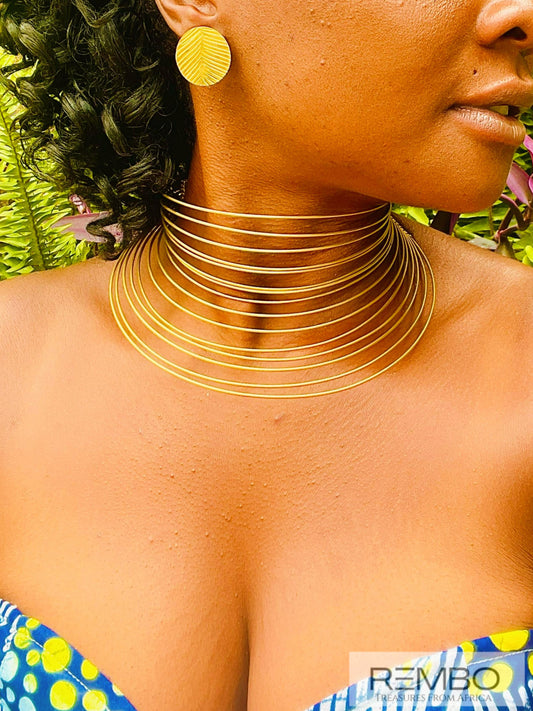 Abomey - Collier Abomey en Laiton Doré