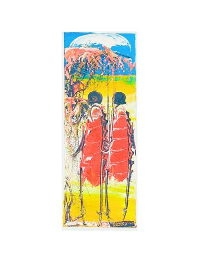 Guerriers Maasai 1 - Peinture Africaines Guerriers Maasai Traditionnelle
