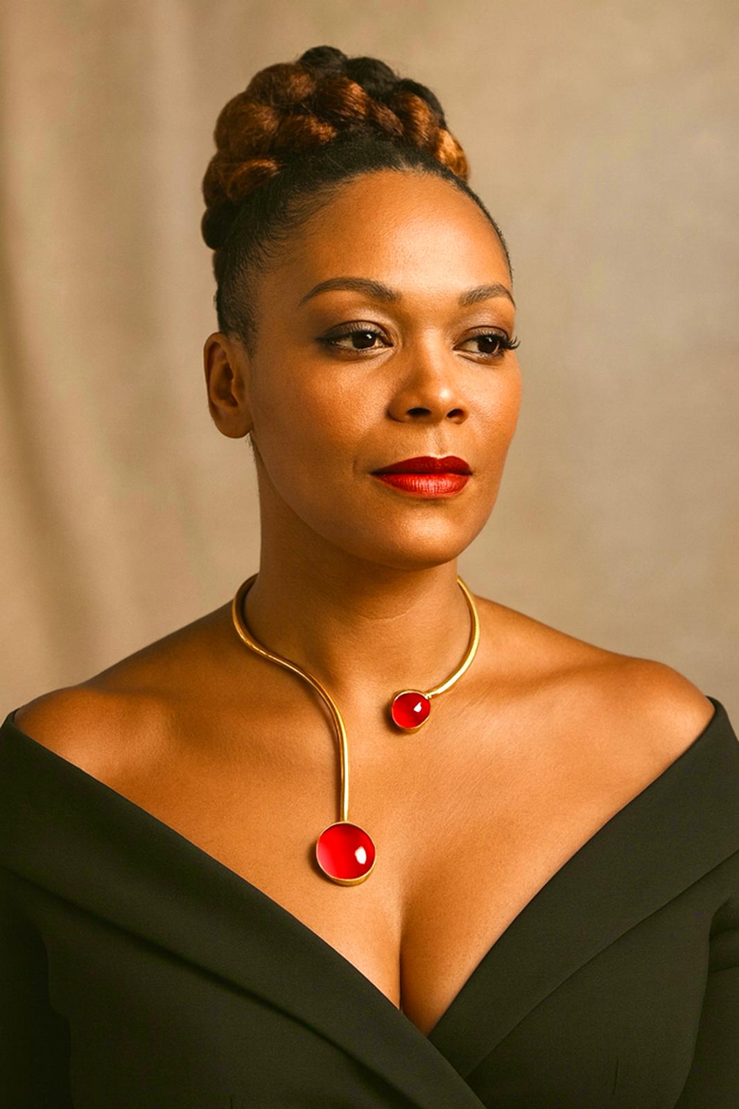 Collier Question Mark Rouge